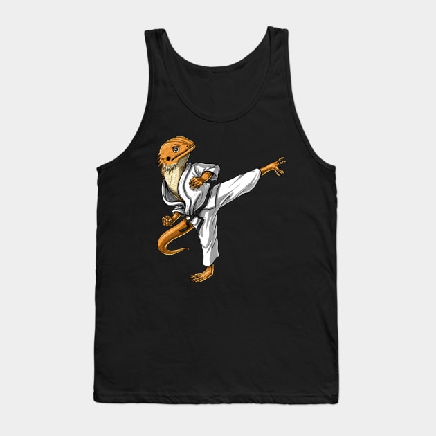 Bearded Dragon Karate Tank Top by underheaven